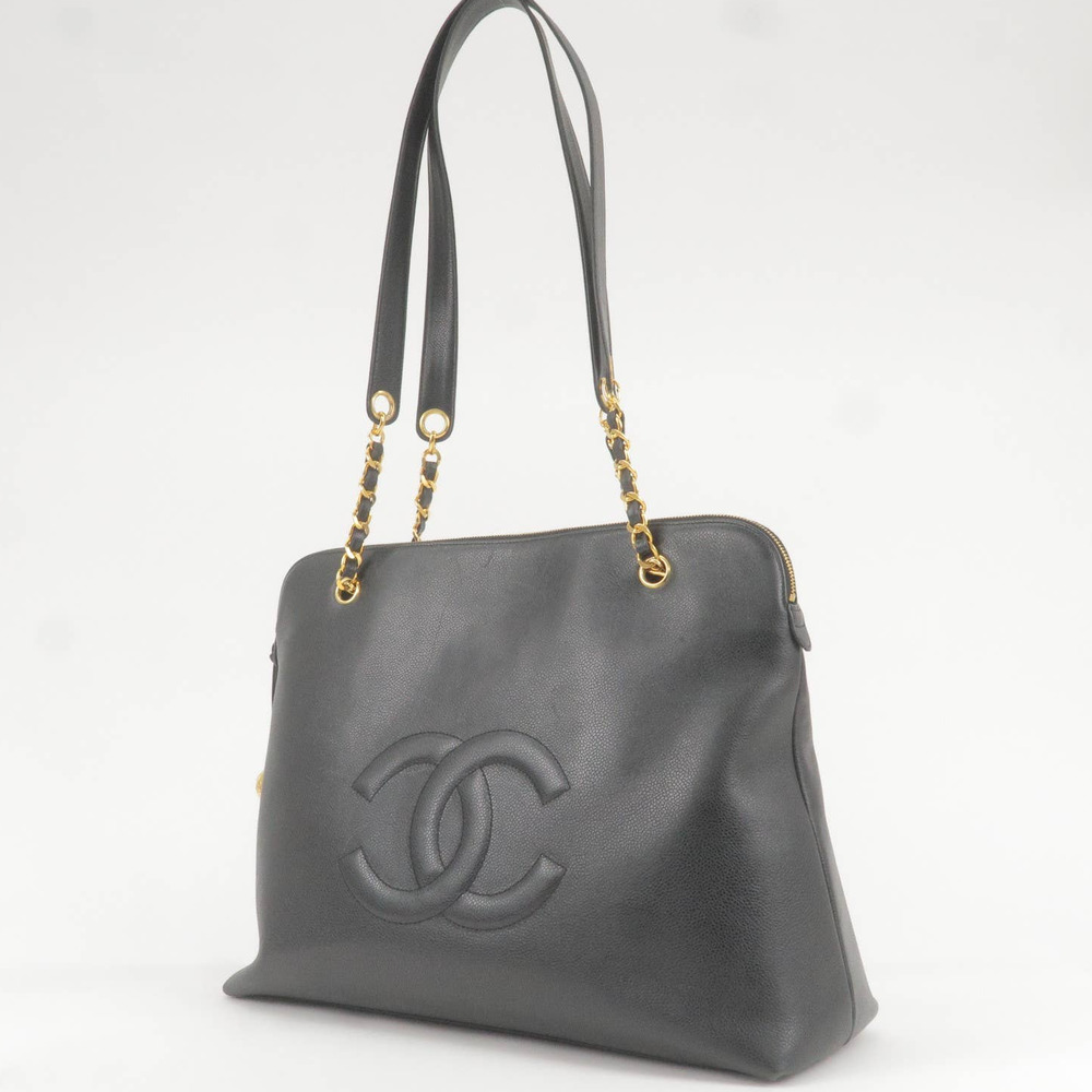 💎✨BEAUTIFUL✨💎 AUTHENTIC CHANEL Caviar skin Chain Tote bag Gold hardware